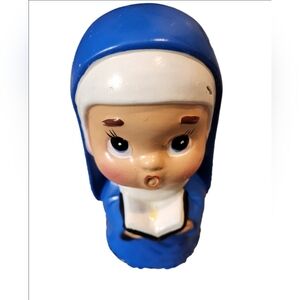 Blue and White Nun Figurine Bank